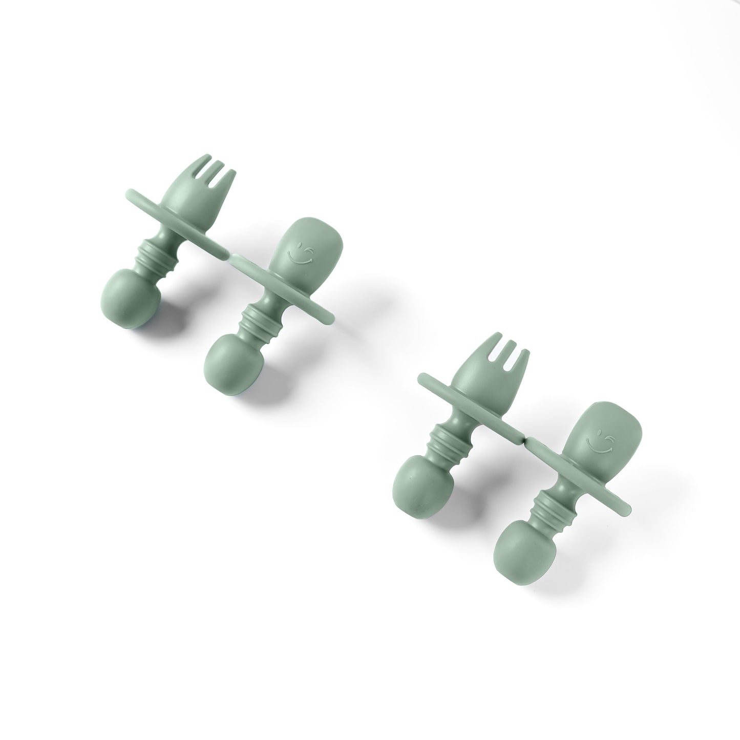 4 Piece Silicone Baby Led Weaning Spoon and Fork