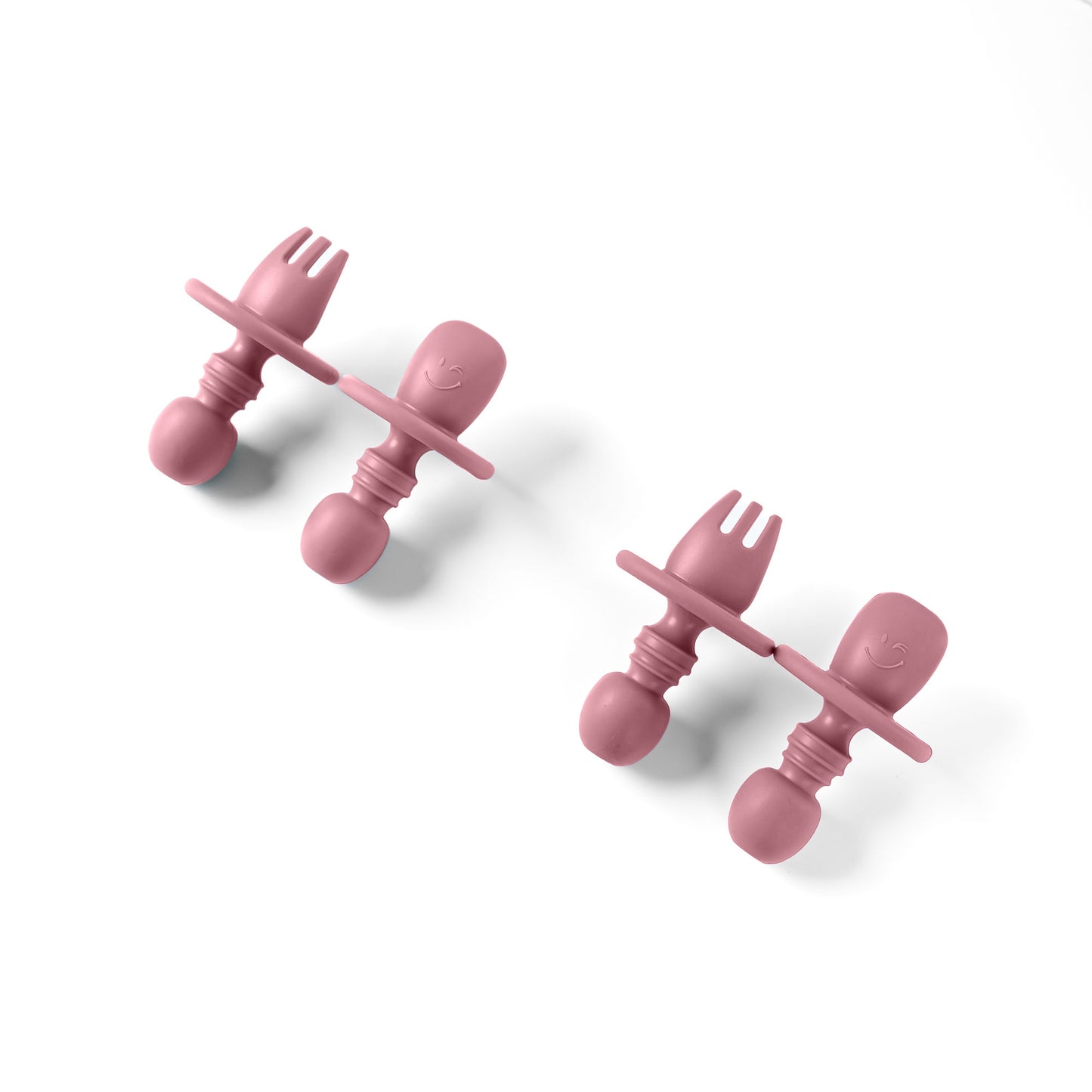 4 Piece Silicone Baby Led Weaning Spoon and Fork