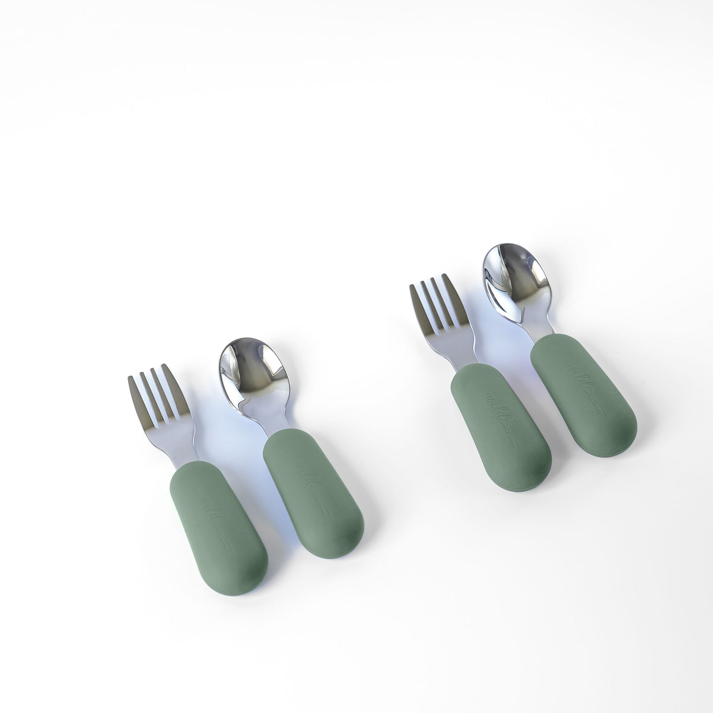 4 Piece Toddler Stainless Steel Fork & Spoon Cutlery Set