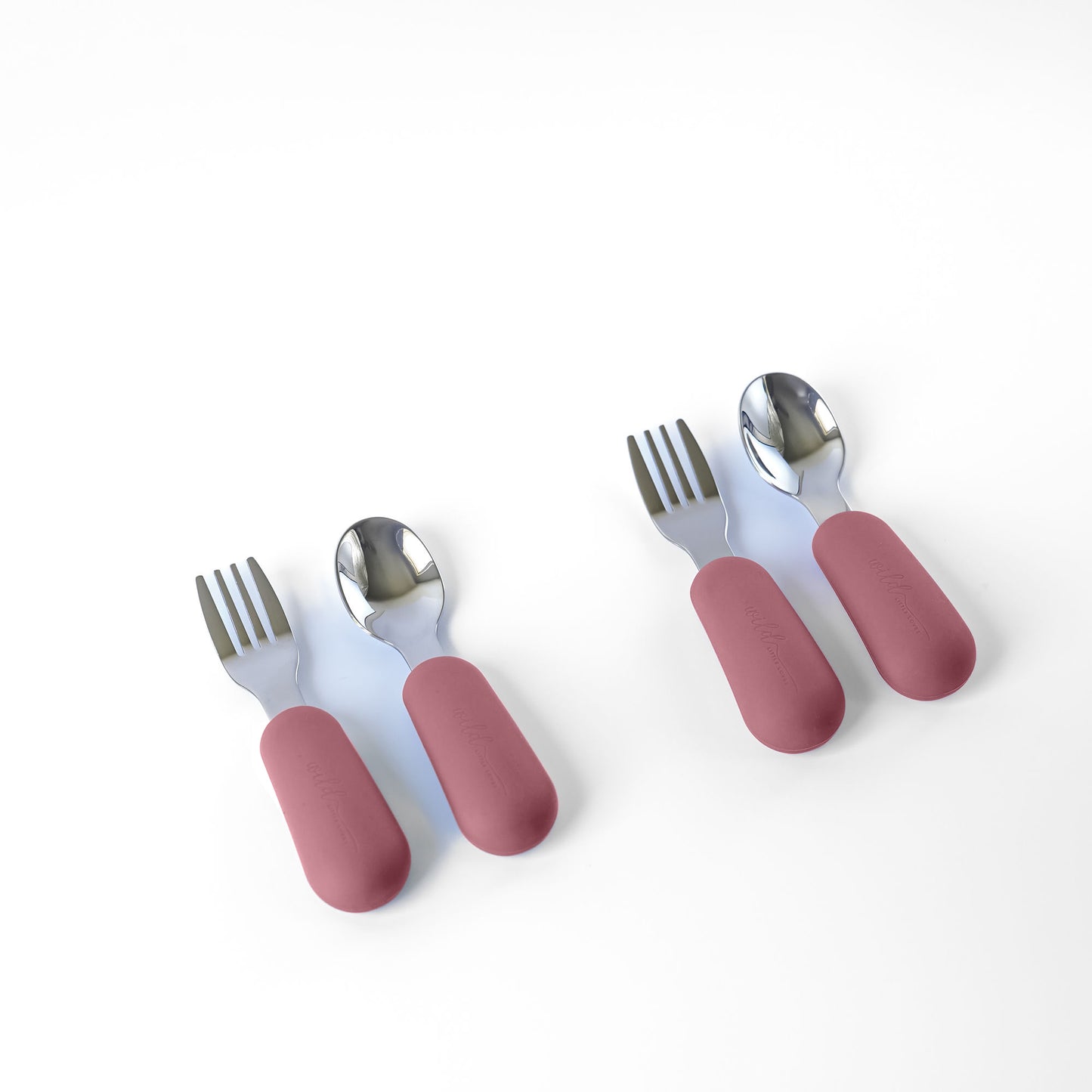 4 Piece Toddler Stainless Steel Fork & Spoon Cutlery Set