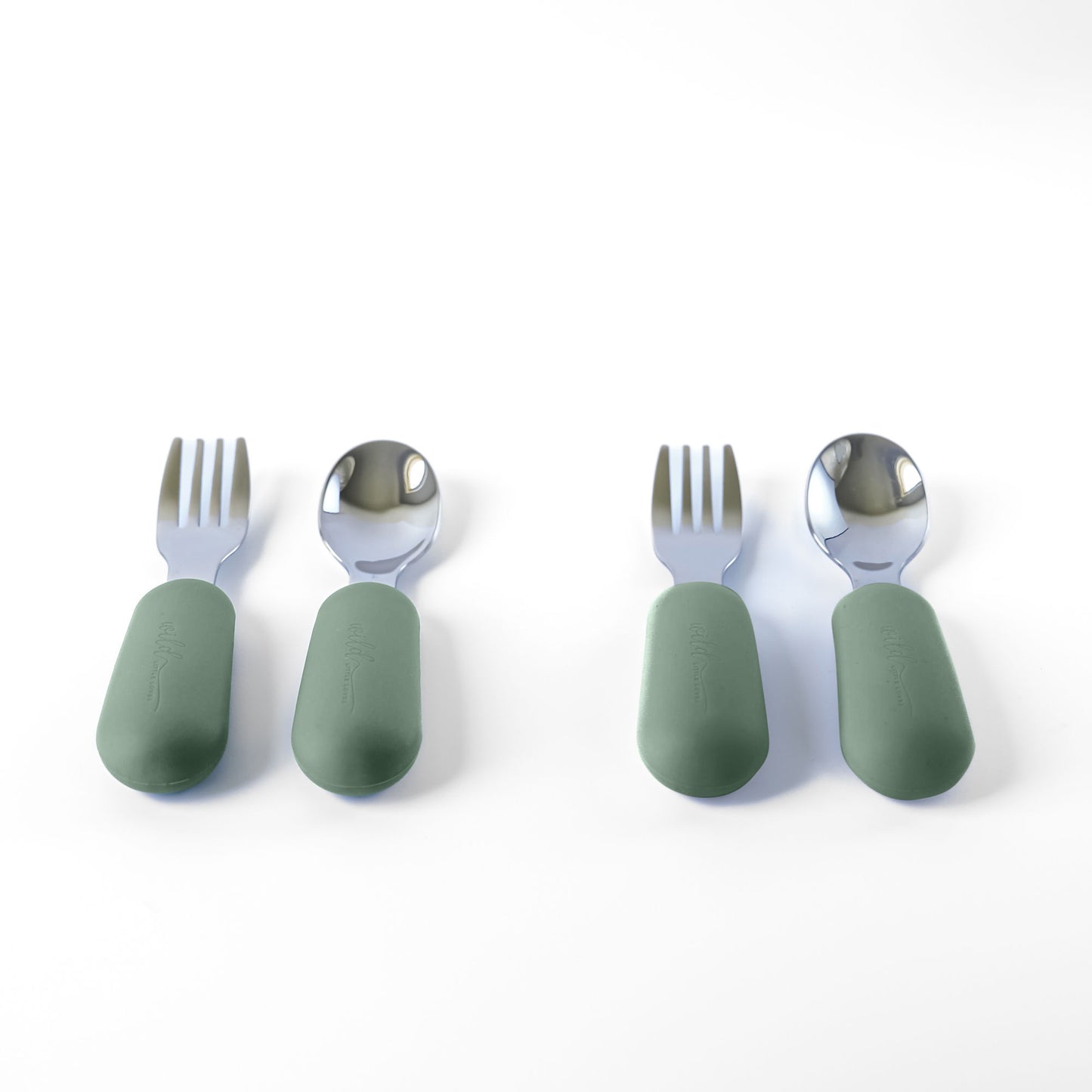 4 Piece Toddler Stainless Steel Fork & Spoon Cutlery Set