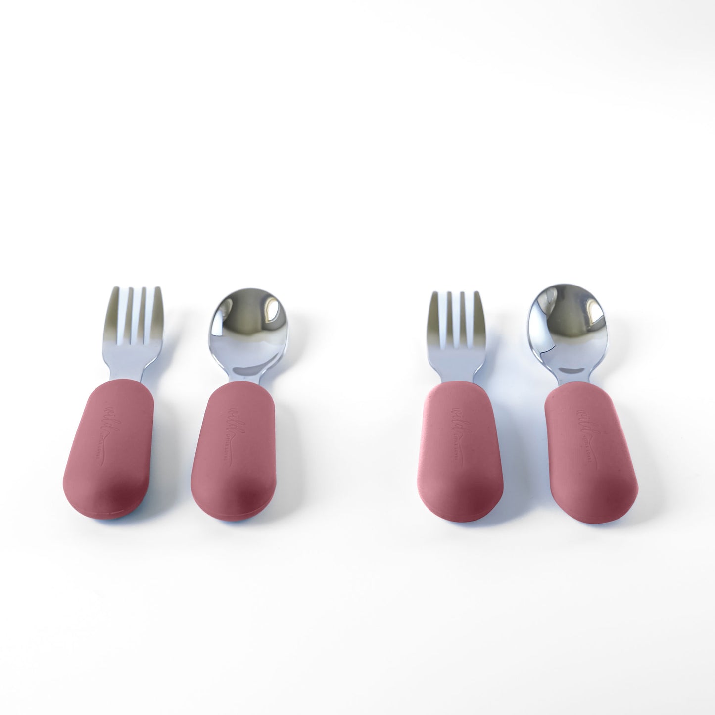 4 Piece Toddler Stainless Steel Fork & Spoon Cutlery Set