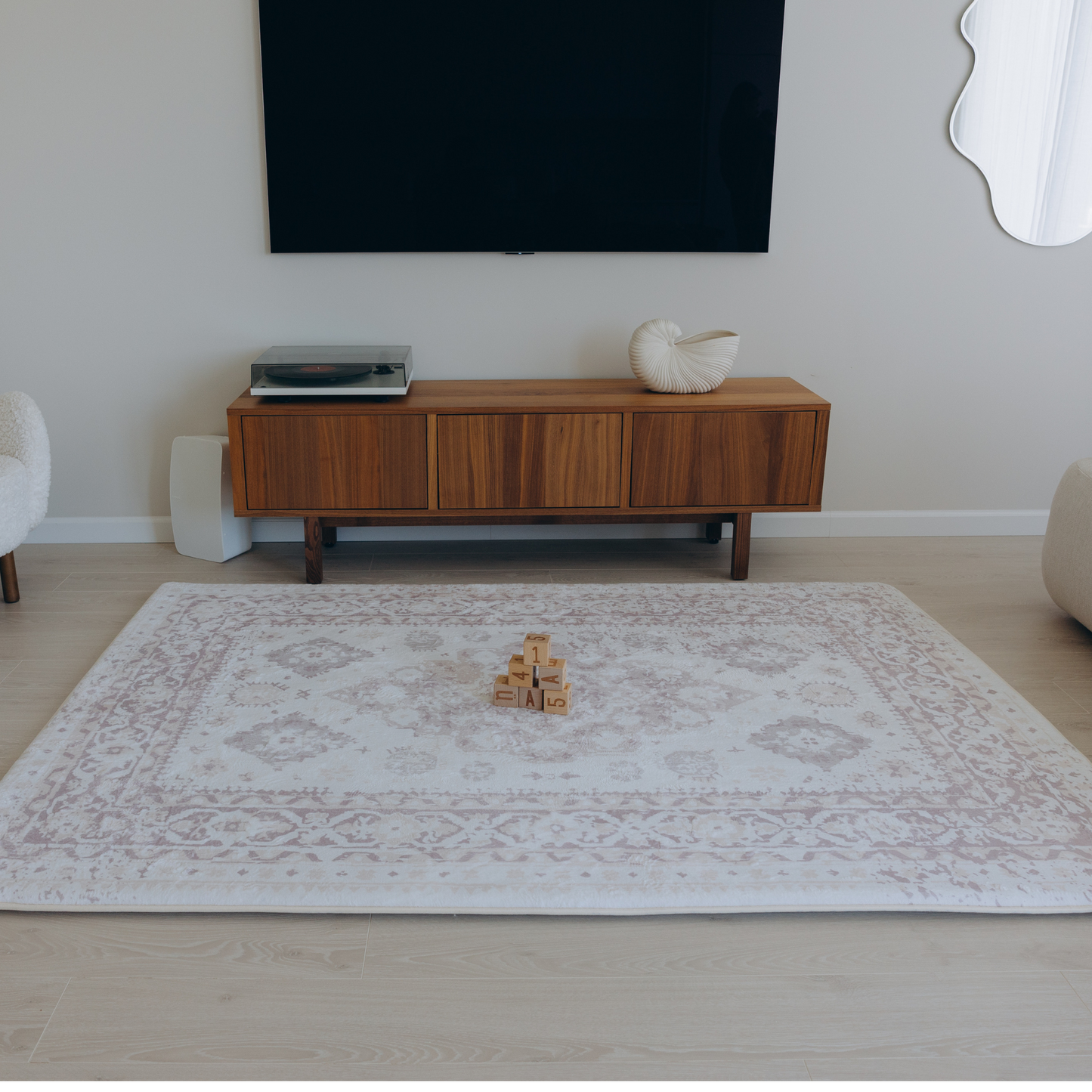 Beige Distressed Persian Soft Play Mat