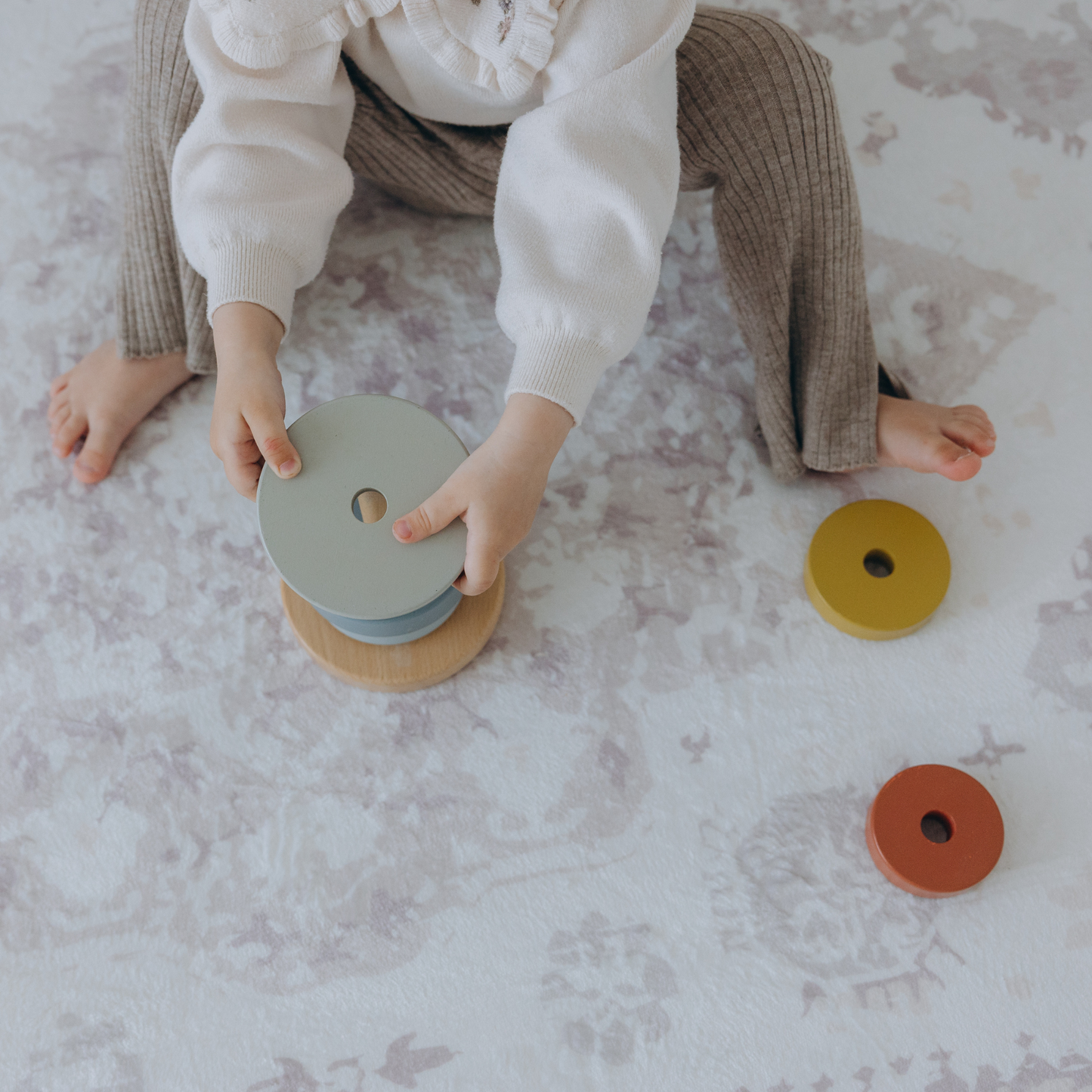 Beige Distressed Persian Soft Play Mat