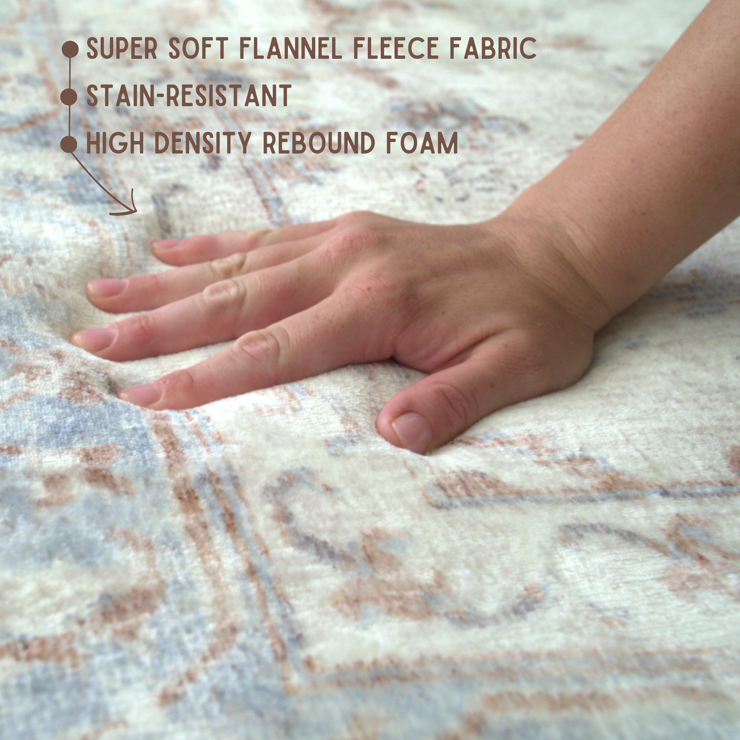 Blue / Brown Distressed Persian Soft Play Mat