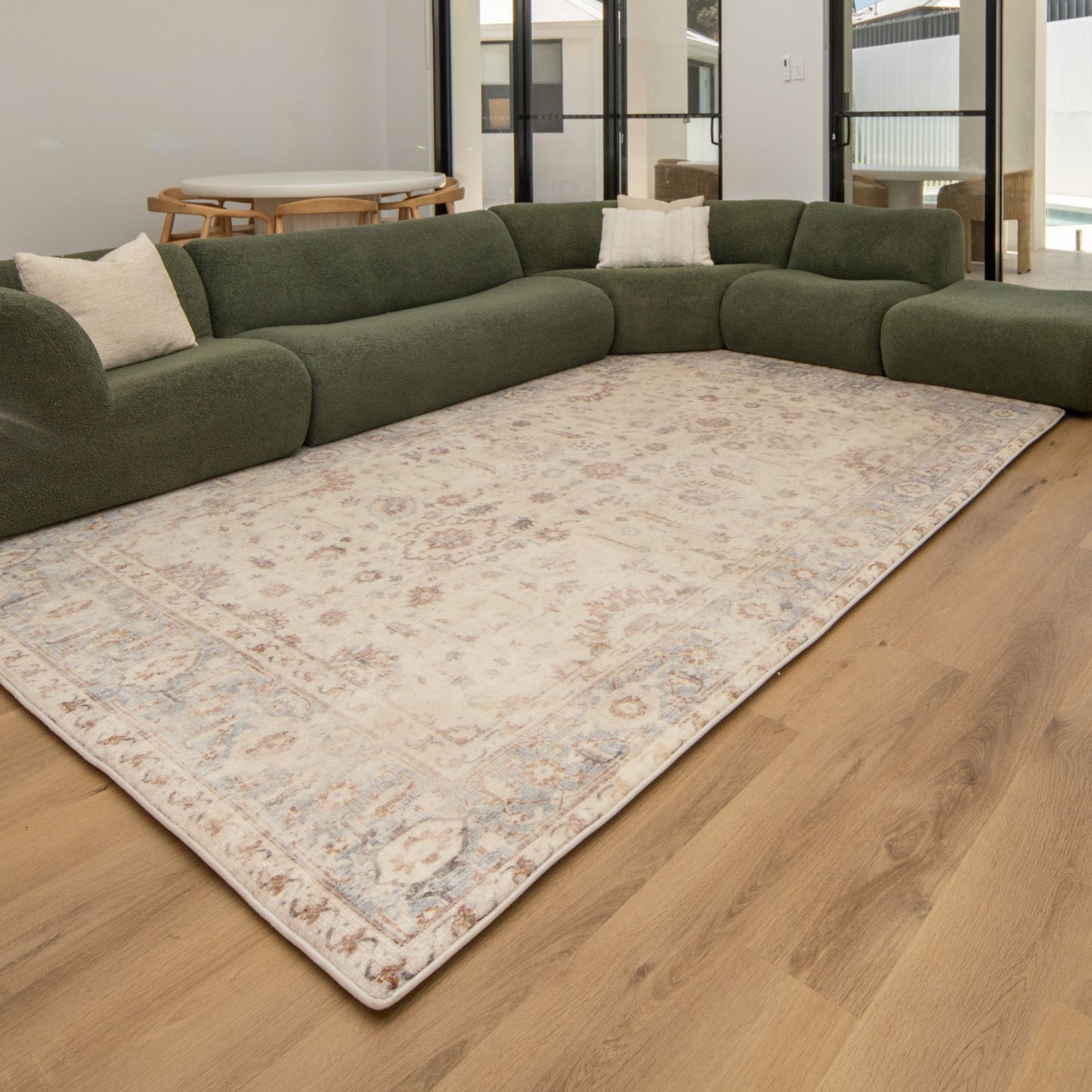 Blue / Brown Distressed Persian Soft Play Mat