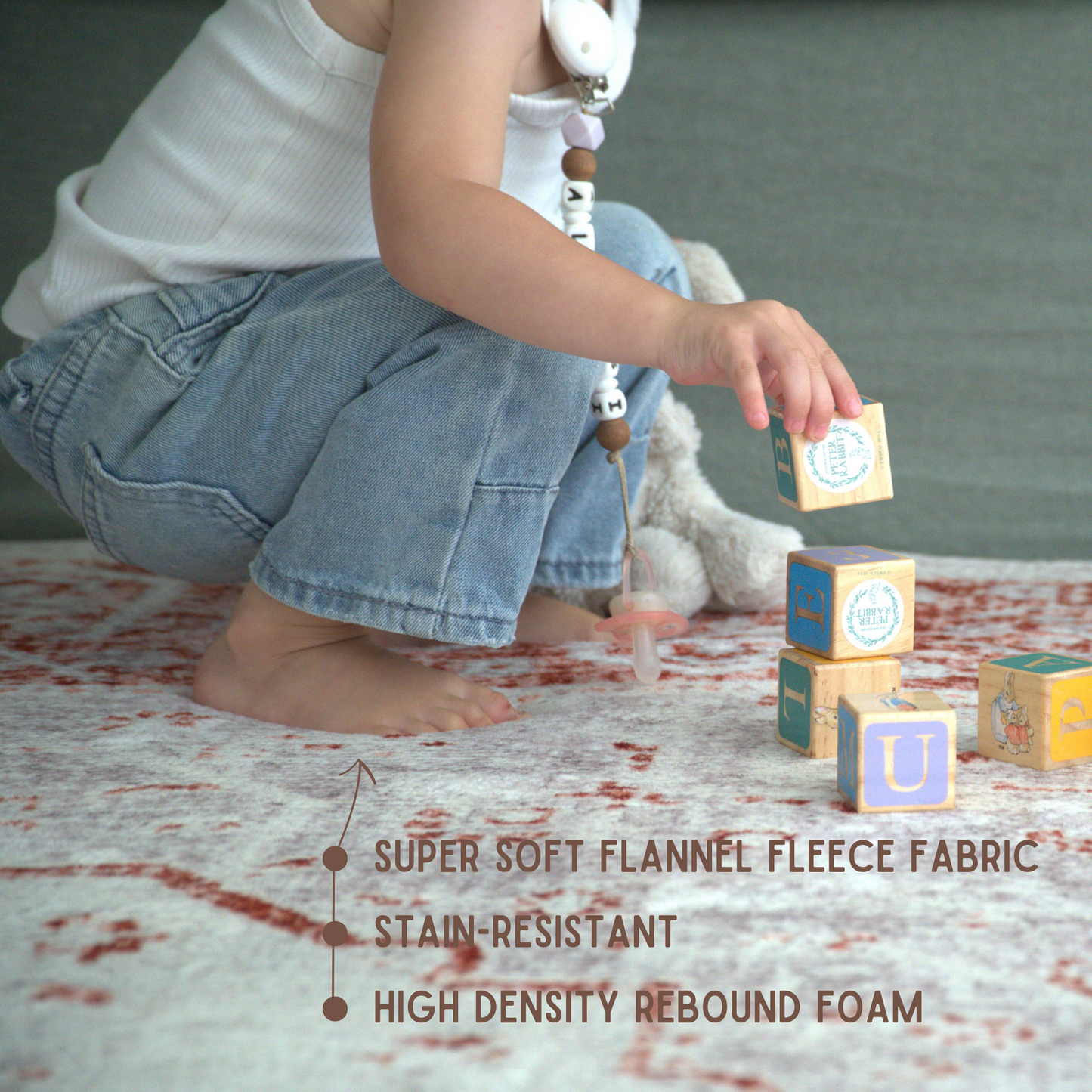 Terracotta Distressed Persian Soft Play Mat
