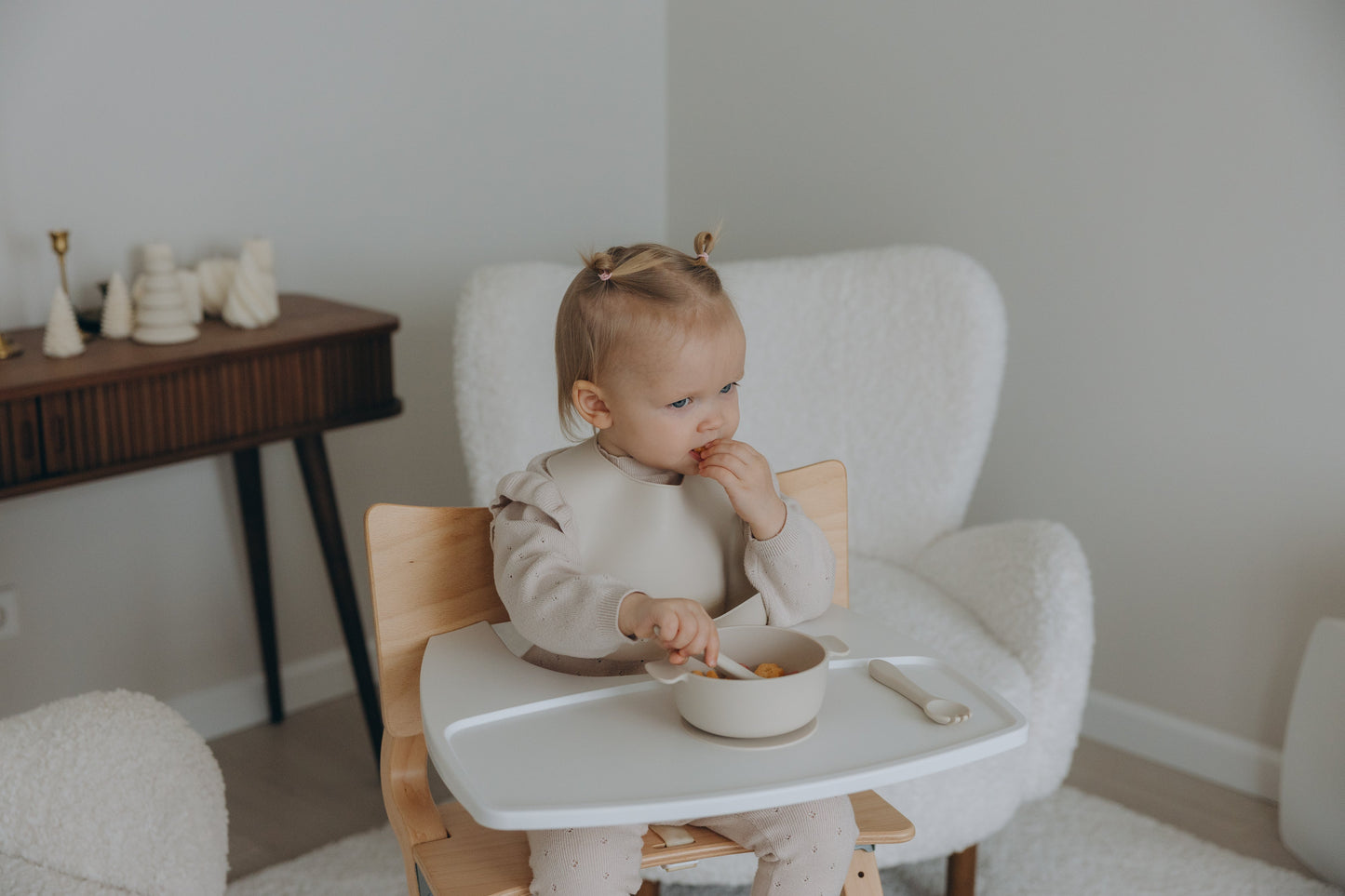 3 Piece Silicone Suction Bowl for Toddler or Baby with Fork & Spoon