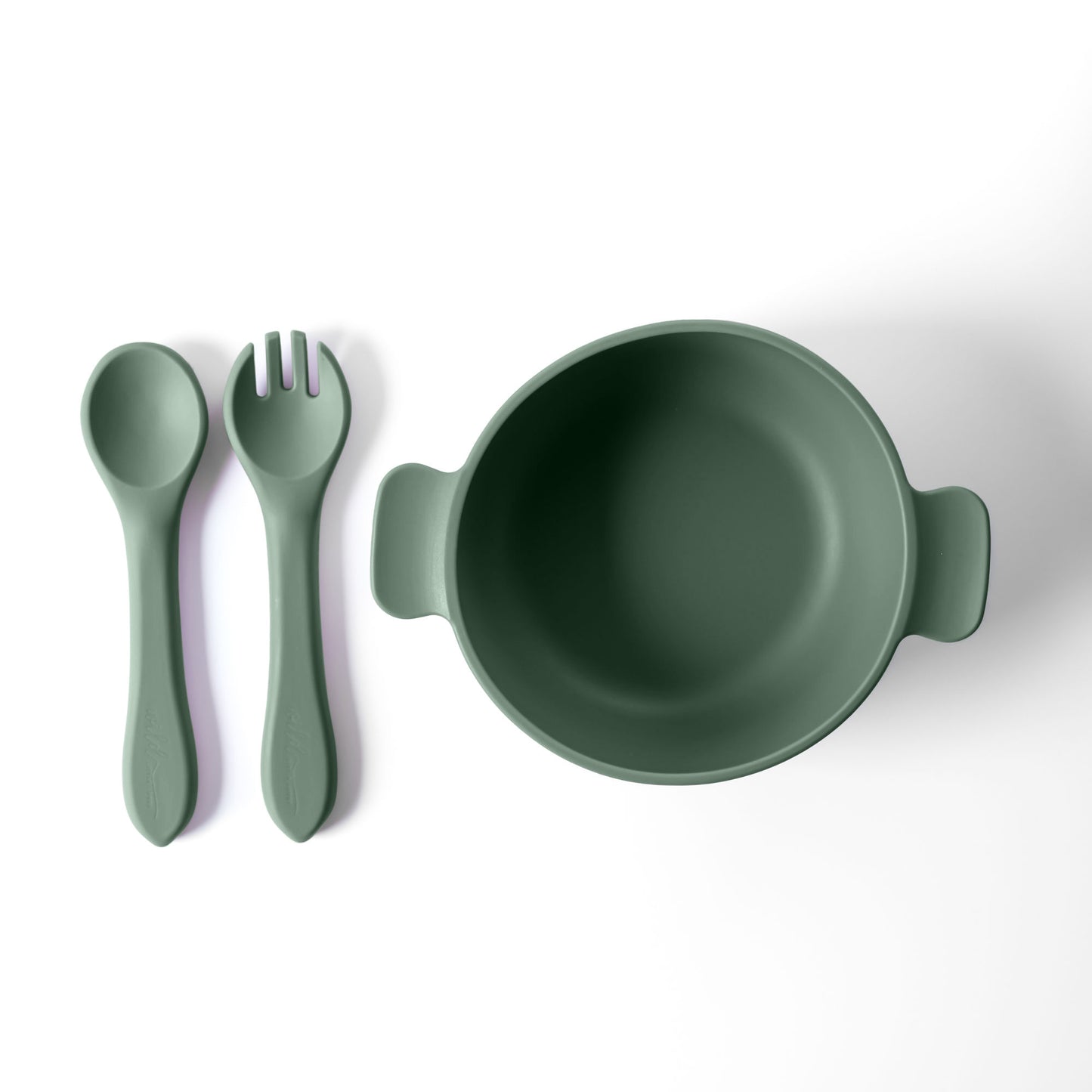 3 Piece Silicone Suction Bowl for Toddler or Baby with Fork & Spoon
