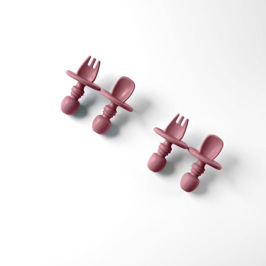 4 Piece Silicone Baby Led Weaning Spoon and Fork