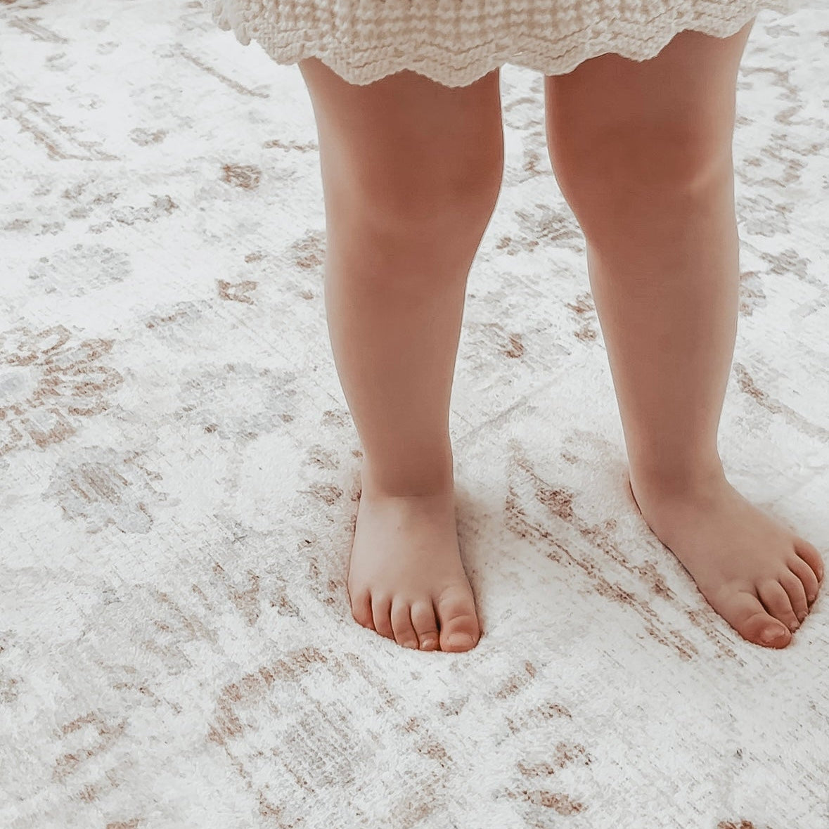Blue / Brown Distressed Persian Soft Play Mat